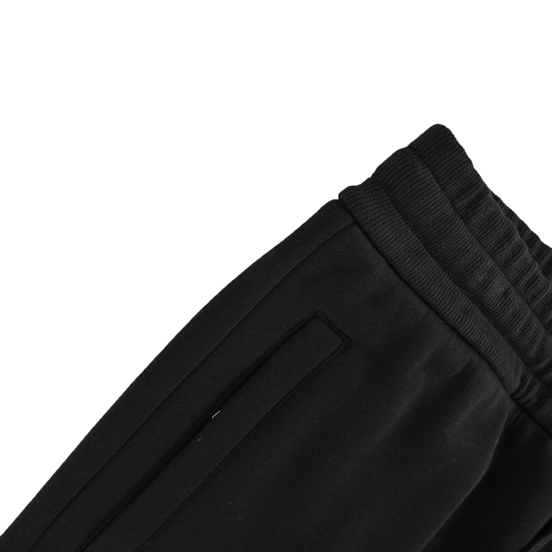 Prada 24Fw front and back logo embroidered fleece trousers