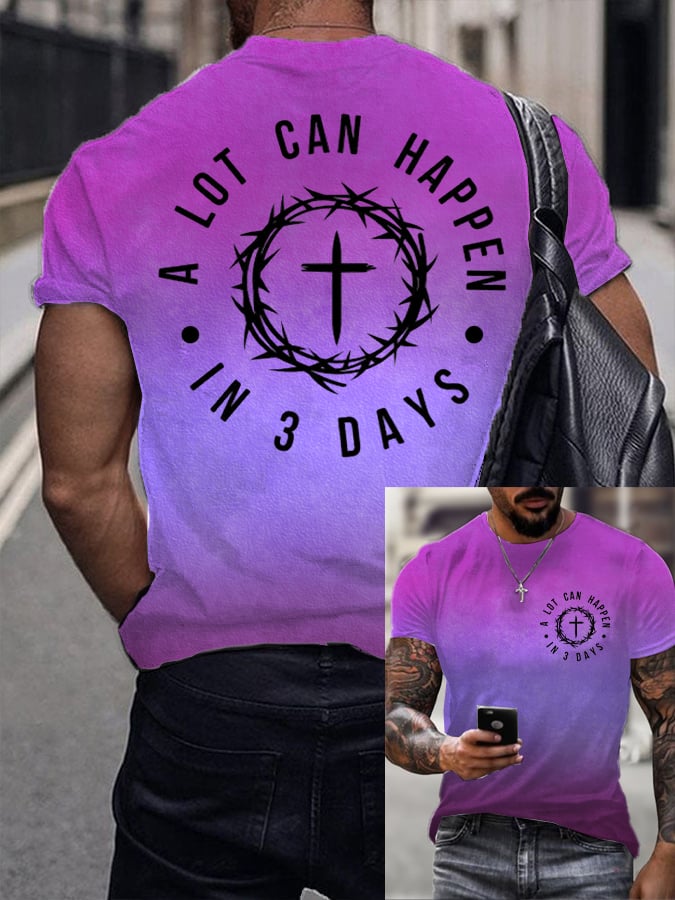 🔥Hot Sale Picks 🔥Men's Retro A Lot Can Happen In 3 Days Print T-Shirt