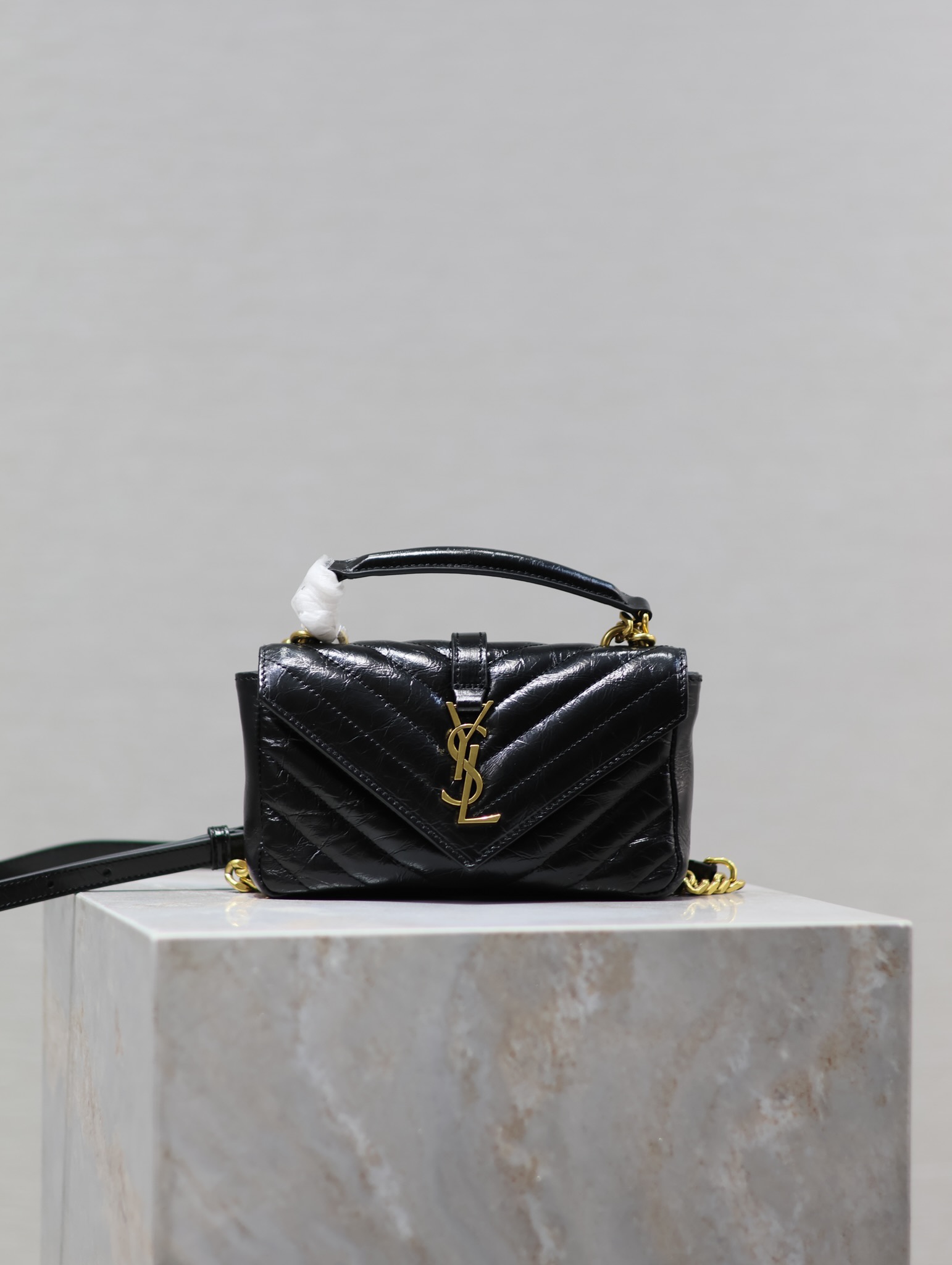 Yves Saint Laurent mini college waxed leather chain bag 779430