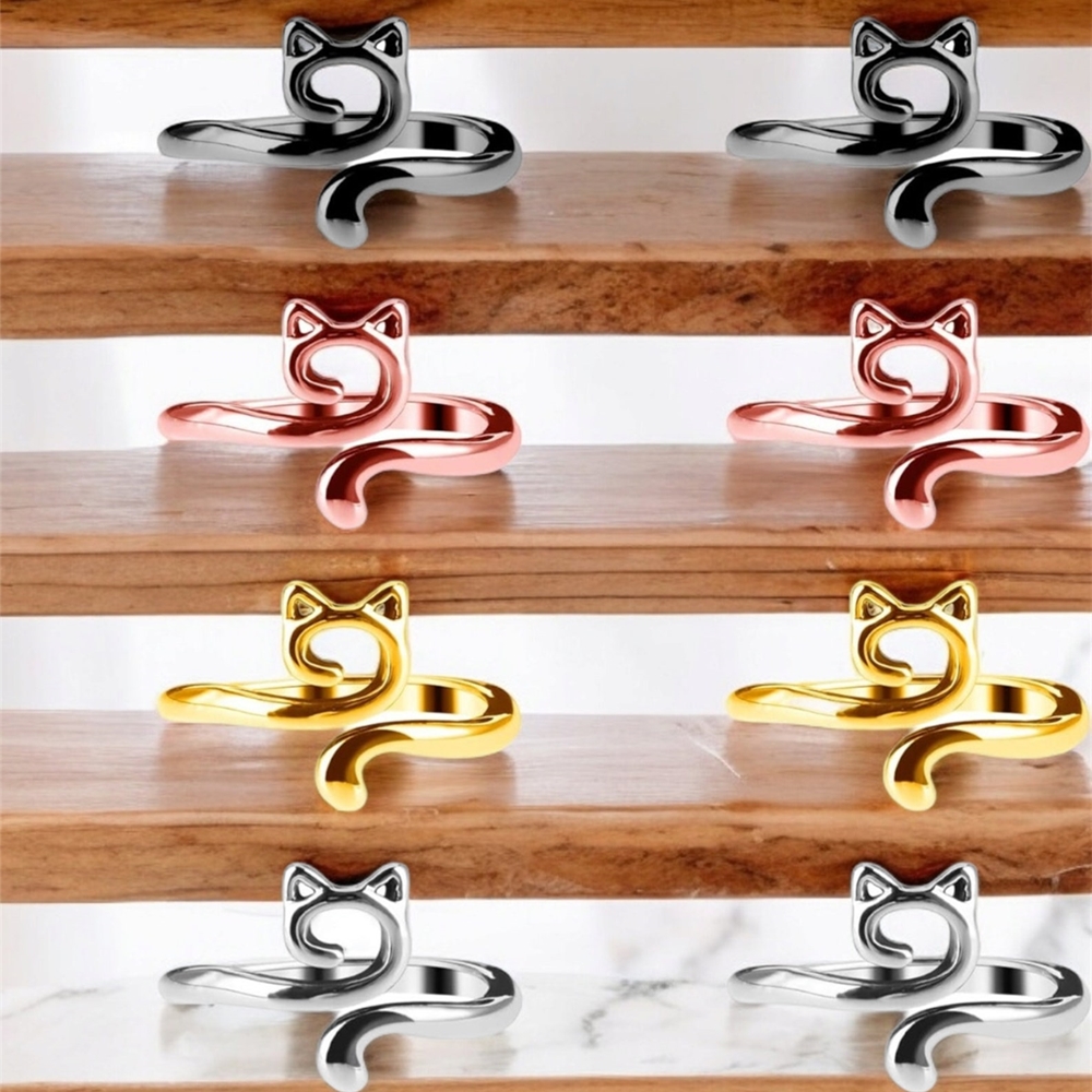 Cute Cat-Shaped Crochet Tension Rings