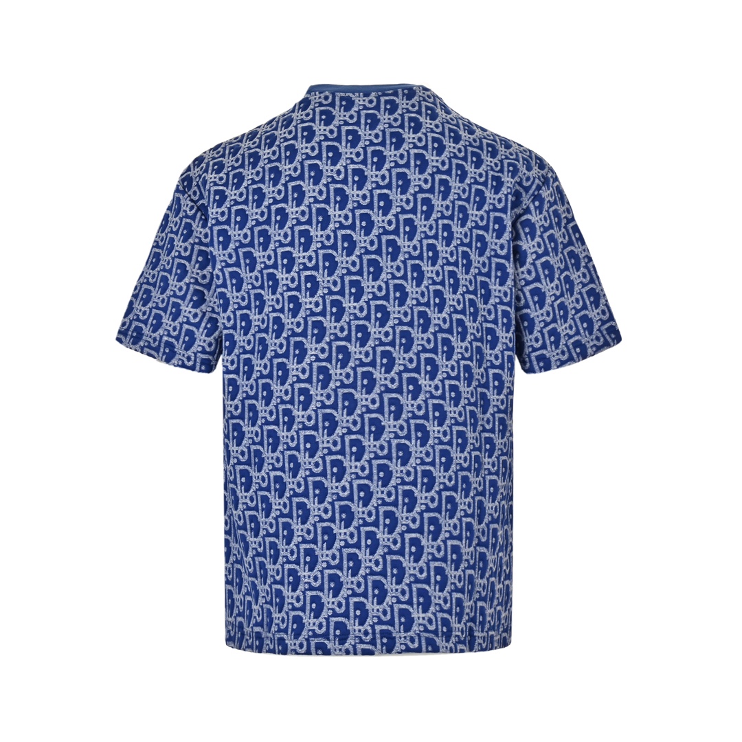 Dior 24ss full print monogram jacquard short sleeve