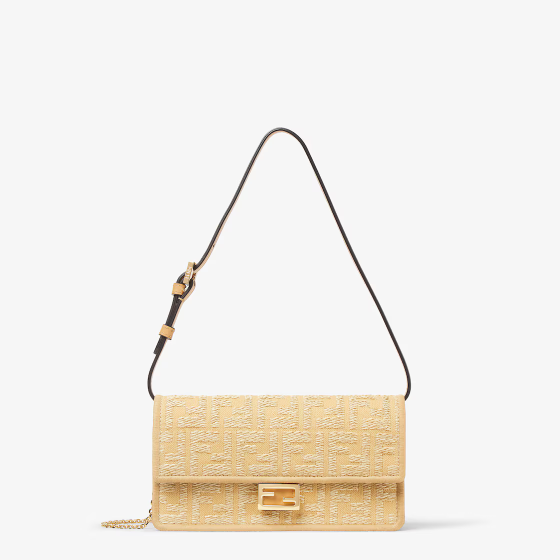 Fendi FF Chain Wallet Baguette Handbag 8M0498AV23F17A1