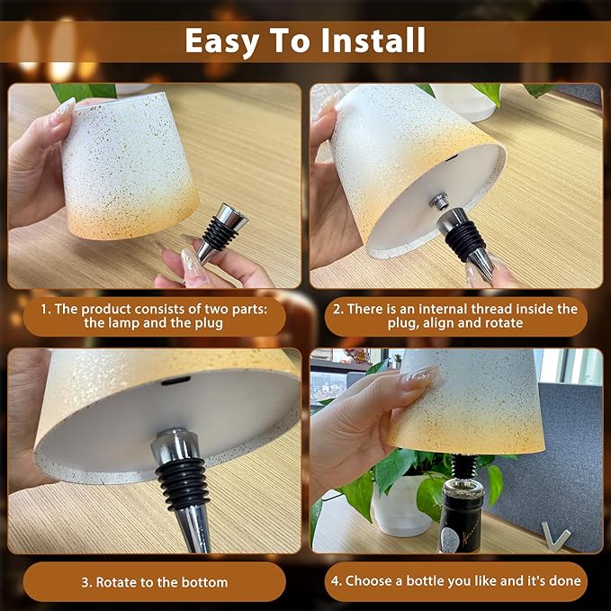🔥Buy More Save More🔥🍾🍾Wireless Wine Bottle Lights-3 Color Temps, Type C Rechargeable