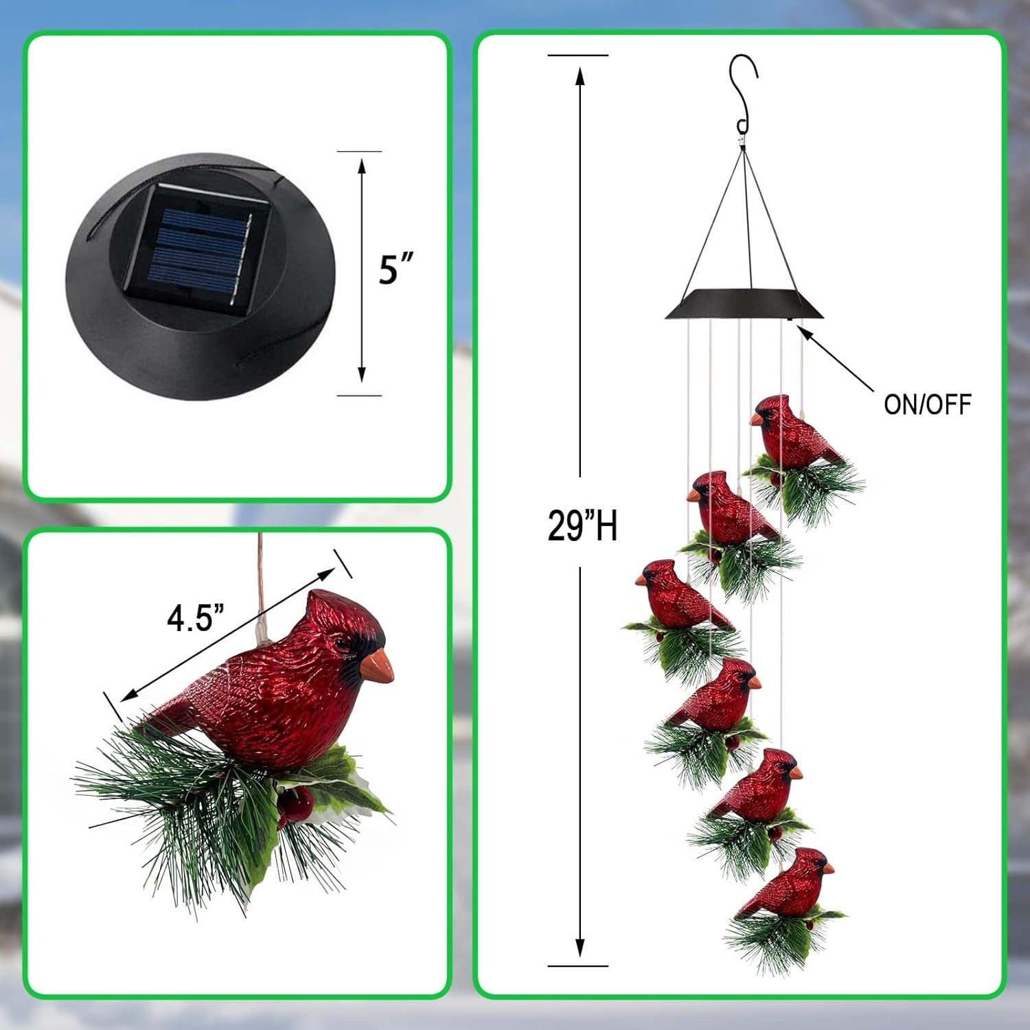 On Sale🔥Solar Cardinal Wind Chimes
