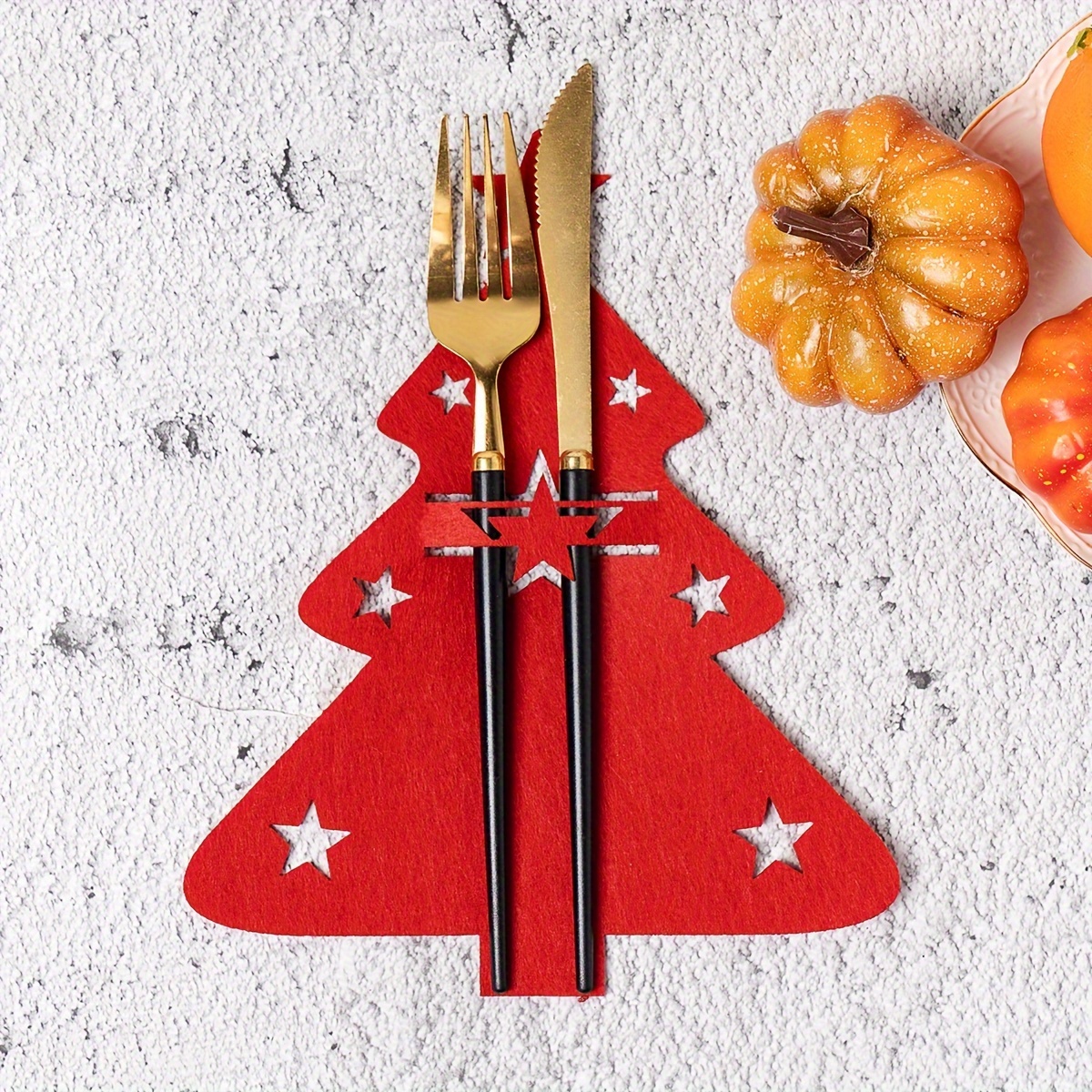 🌲🌲Christmas Felt Cutlery Holder Set - Festive Tableware Pouch for Holiday Dining & Kitchen Decor
