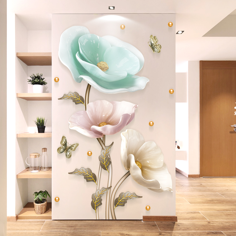 HOT SALE🔥Large Size Removable 3D Flower Wall Sticker - Peel & Stick DIY Wallpaper