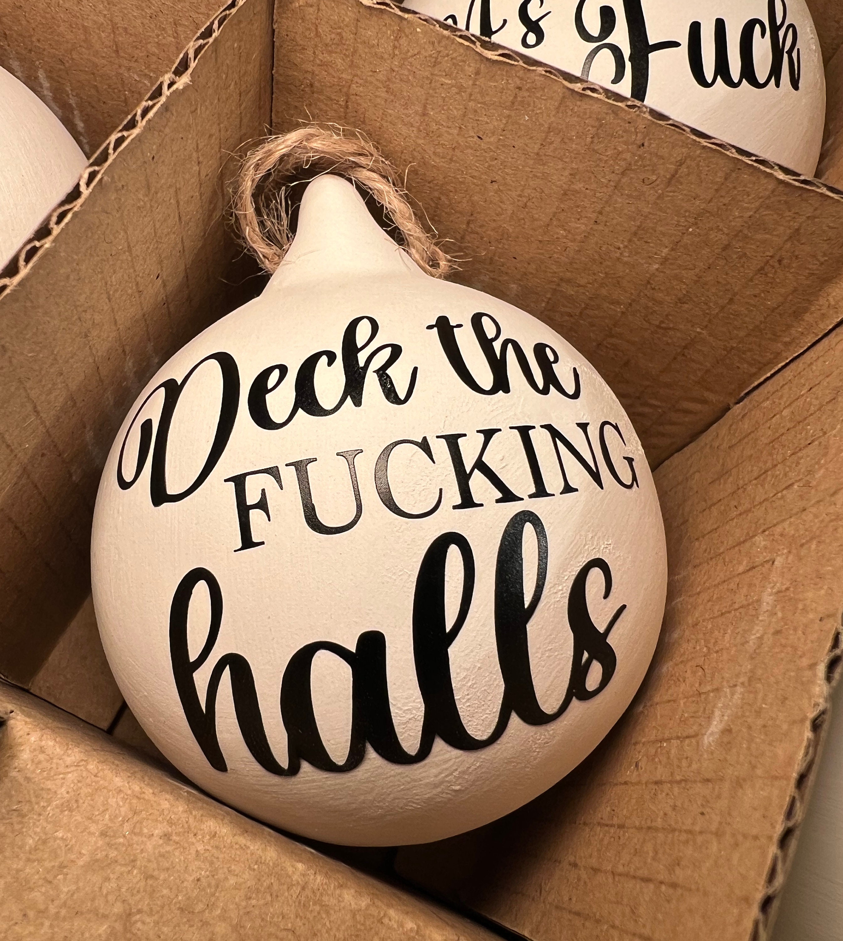 🎄🎁Christmas Rude Swear Word Baubles 🙊