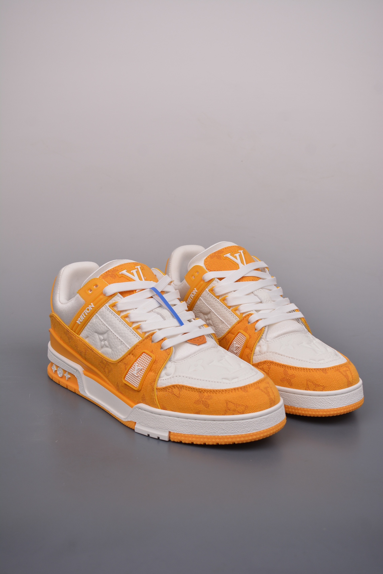 Louis Vuitton Trainer Sneaker Low Orange and White Jacquard 1A9JHF