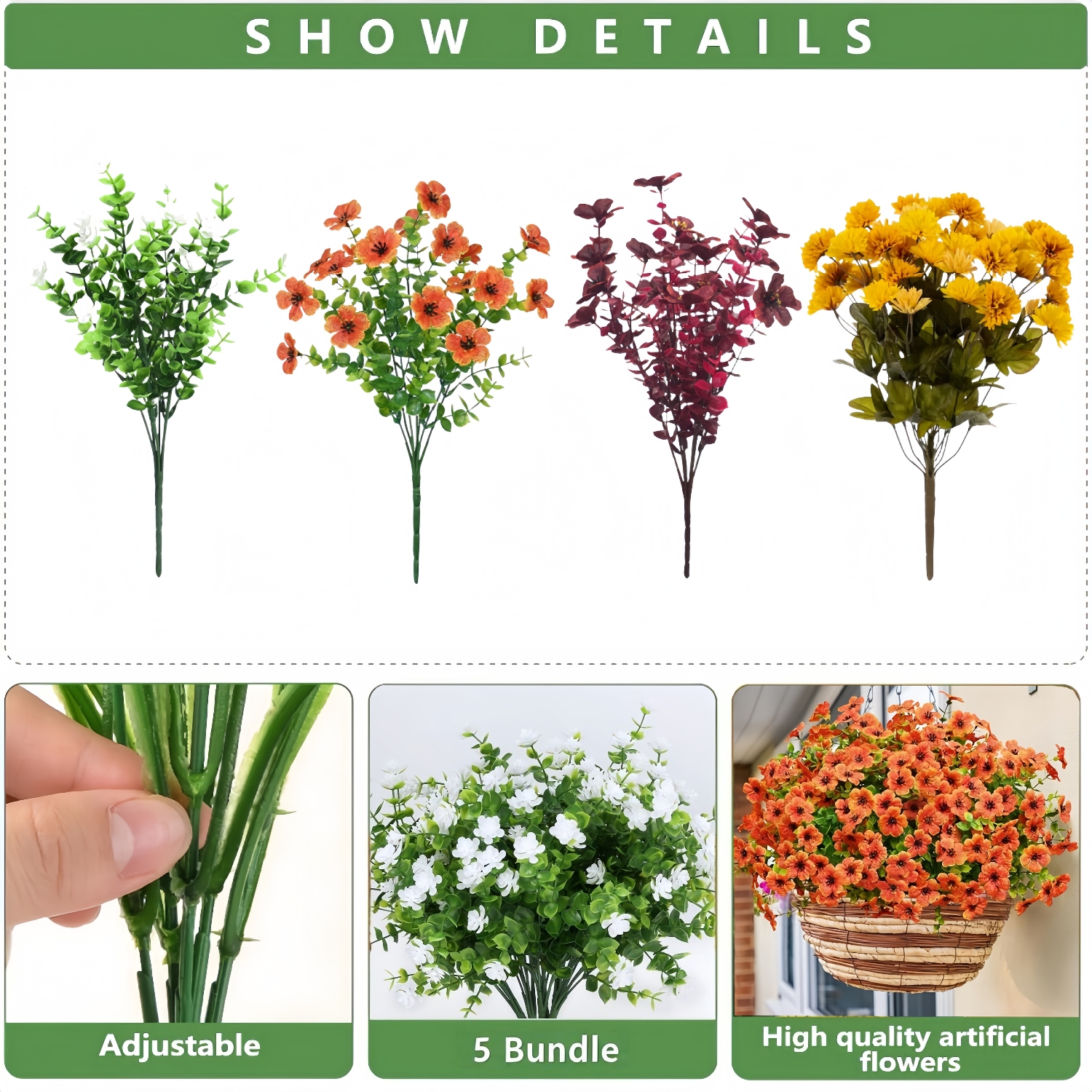 🏆Last Day 49% OFF⚡Artificial Fall Flowers UV Resistant Fake Outdoor Plants