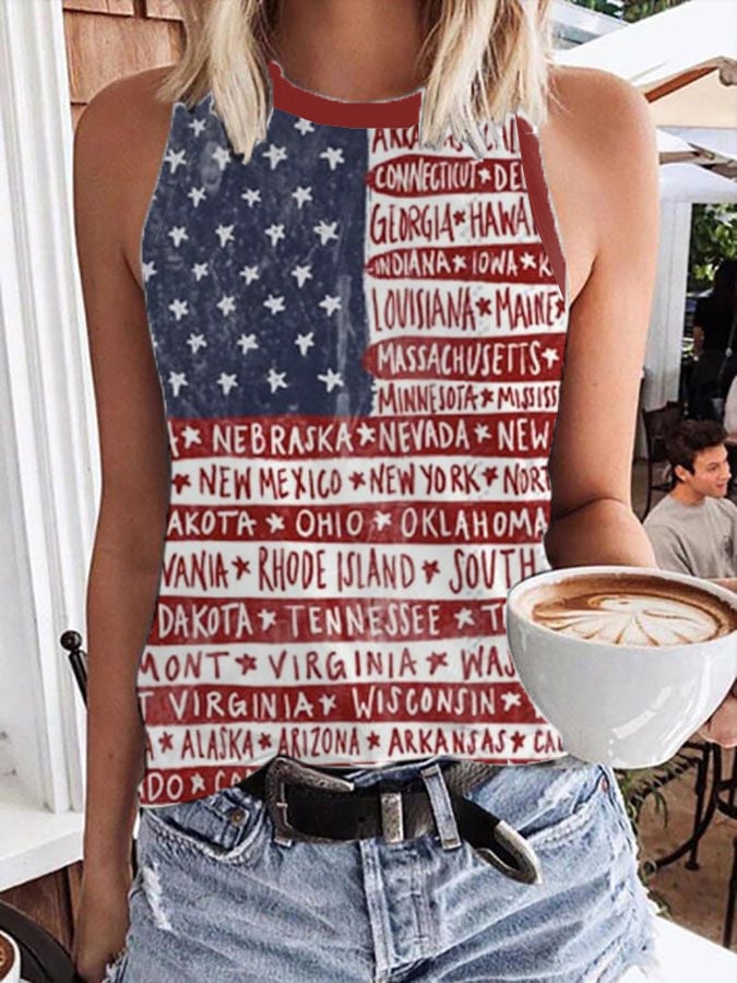 Women's Independence Day Printed Tank Top
