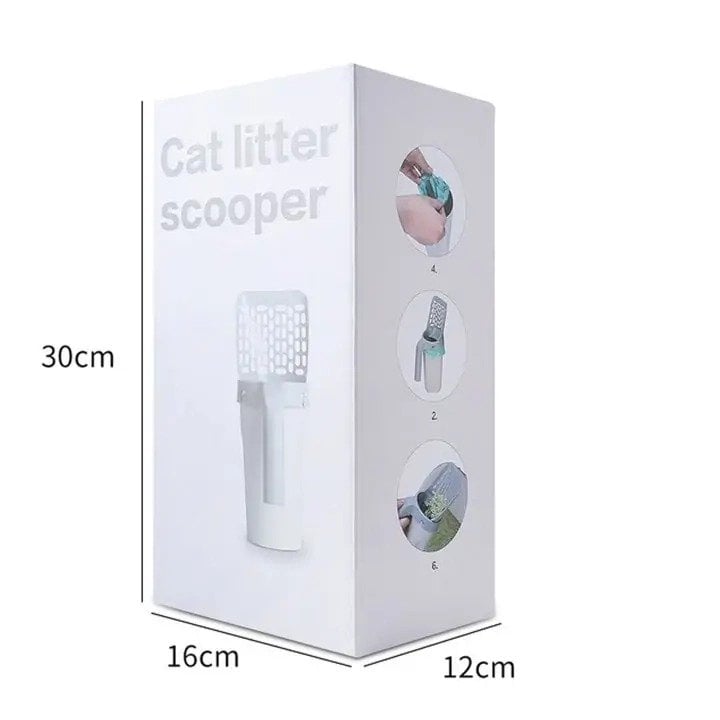 Cat Litter Scoop Integrated Detachable Deep Shovel Holder with Poop Sifting and Litter Bags
