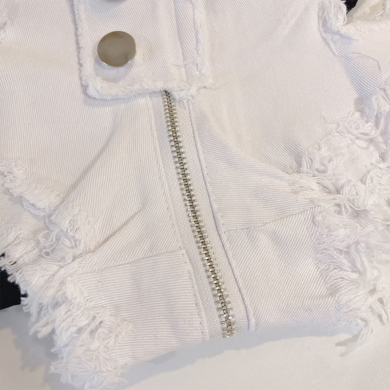 Sexy Zipper Hollow Out Denim Shorts Lingerie