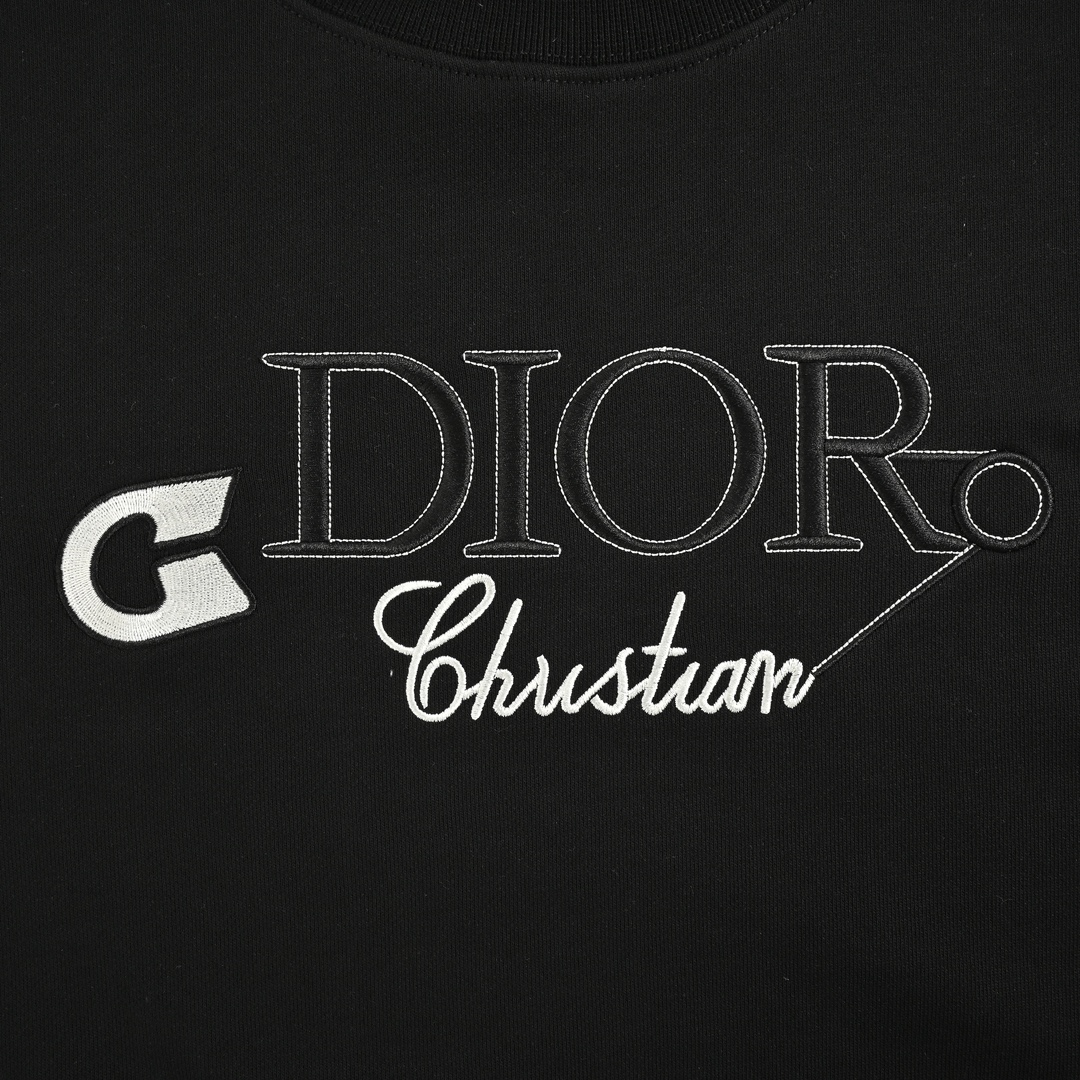 Dior 24Fw embroidered pin lettering crew neck sweatshirt