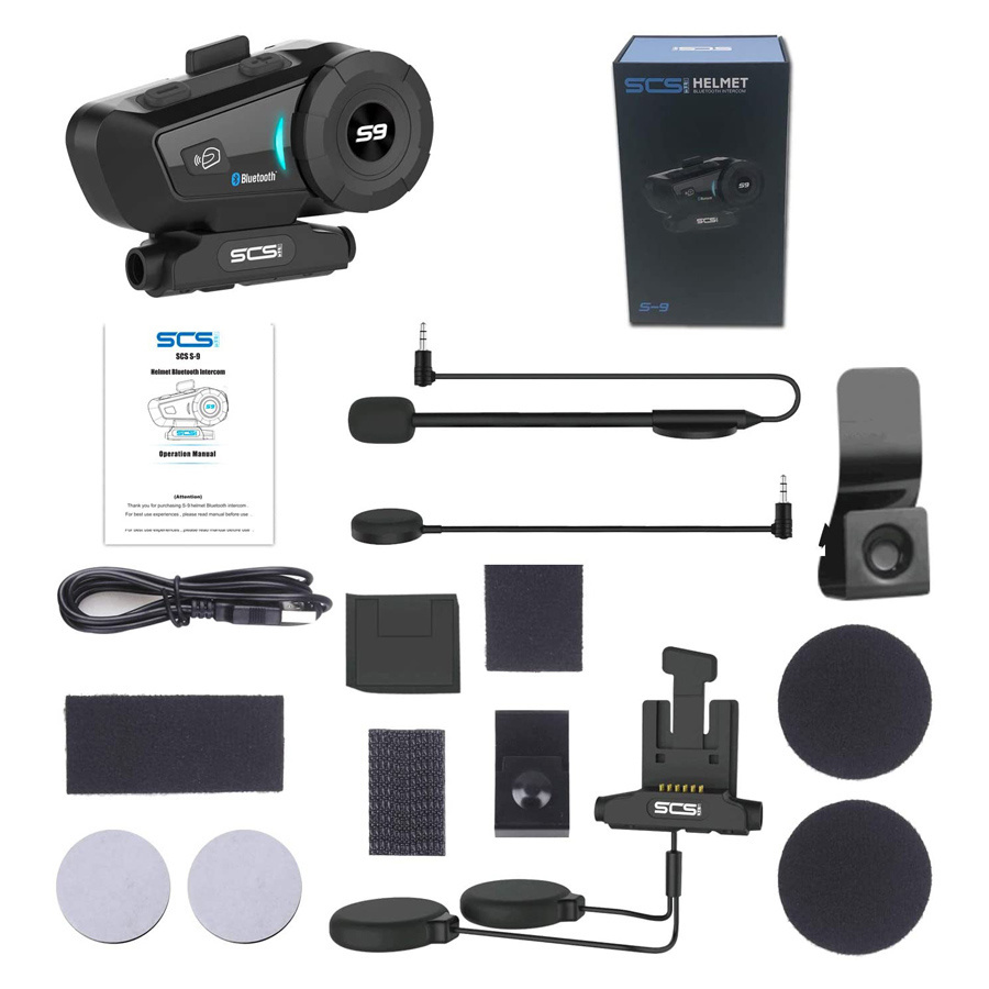 SCSETC S-9 Motorcycle Helmet Bluetooth Headset Headphones And Microphone