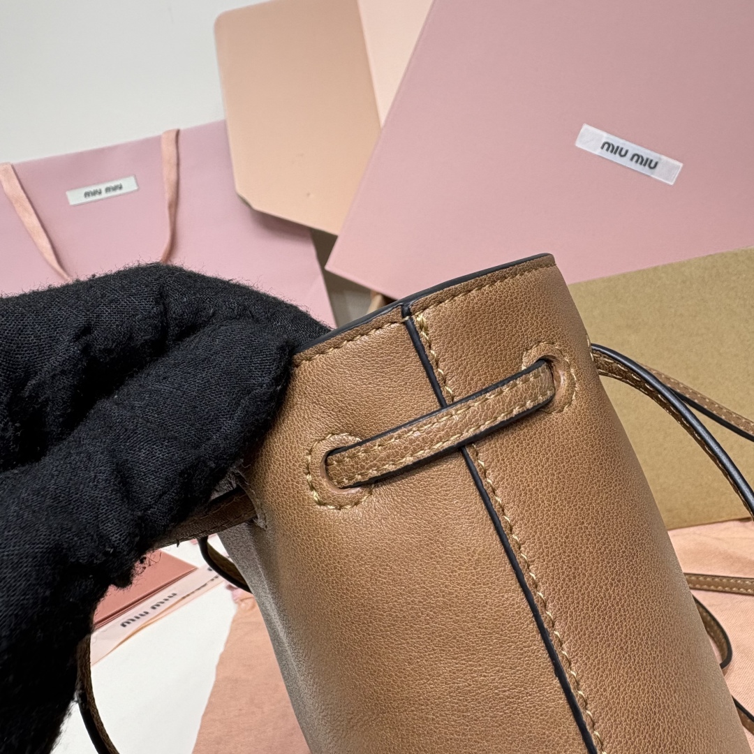 Miu Miu Suede Mini Bucket Bag 5NF460