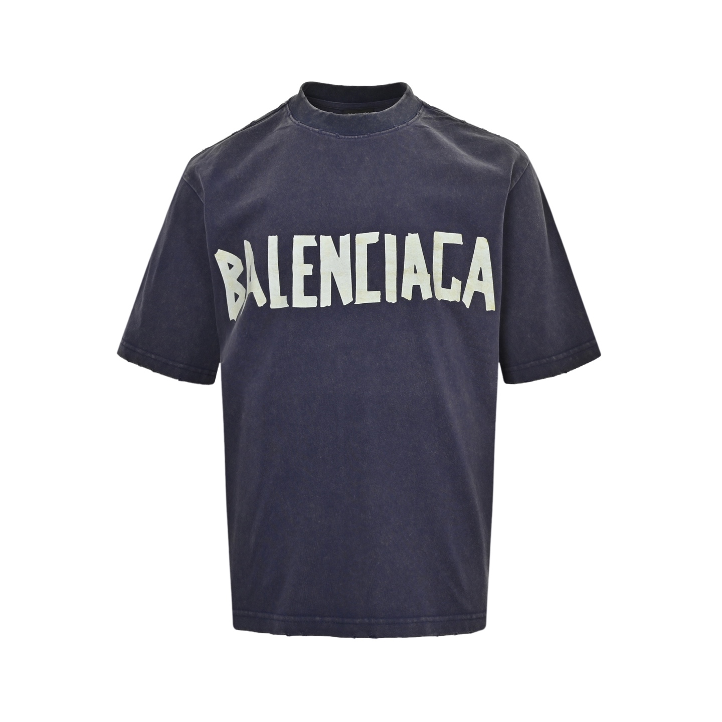 Balenciaga 25ss Masking Tape Washed Ripped Short Sleeve