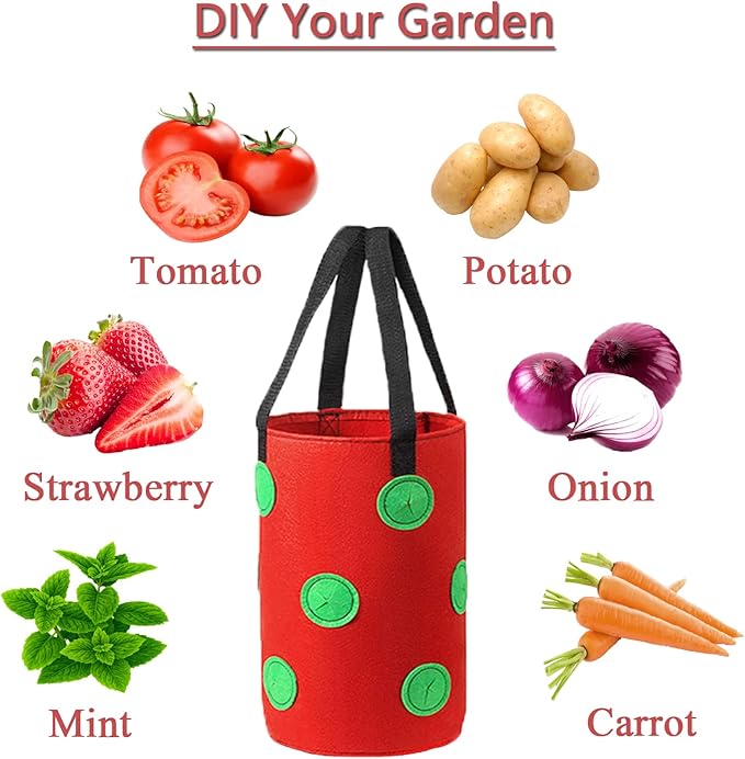 🌱🍓 12 Hole Non-Woven Hanging Grow Bag