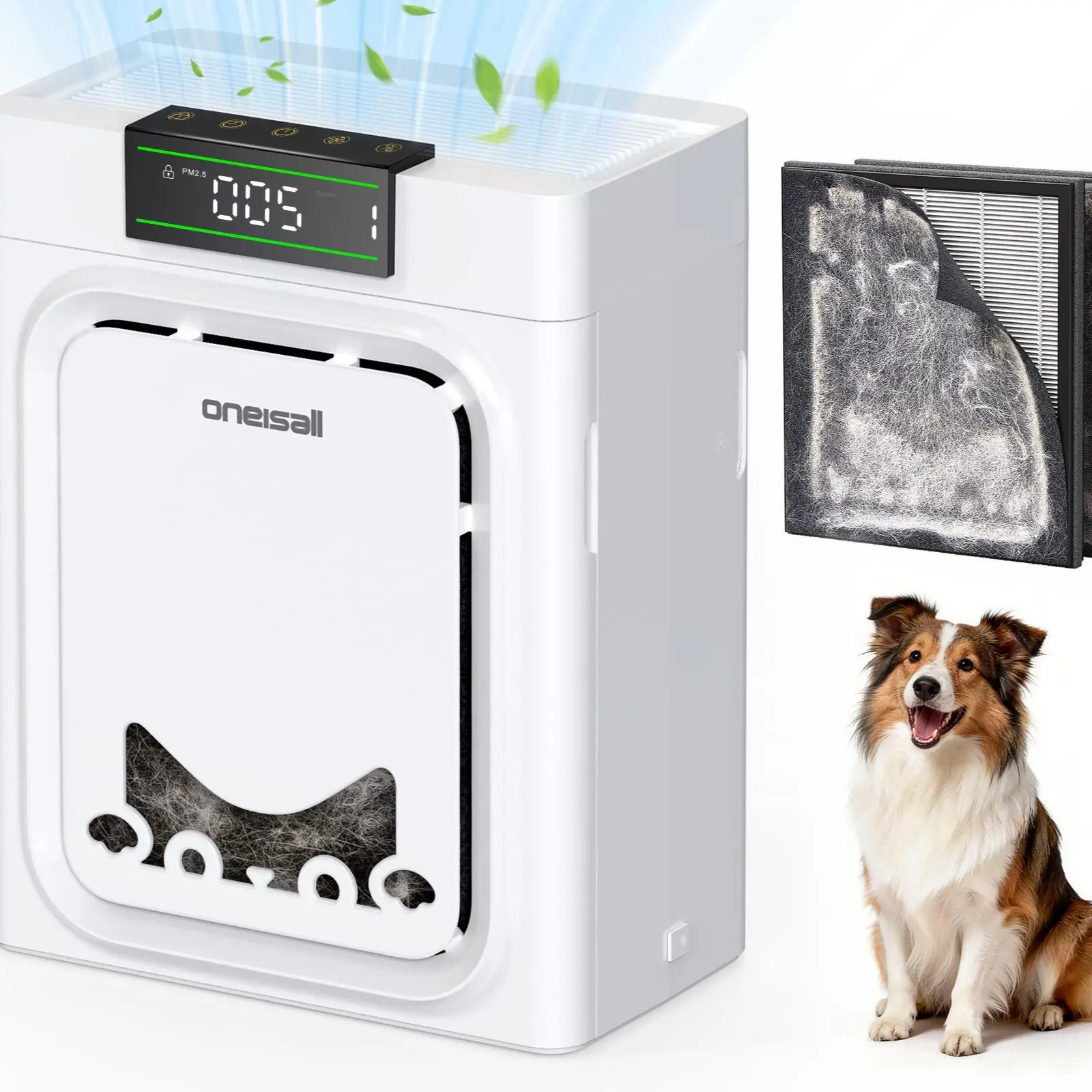 Air Purifiers for Home Pets 3-in-1 Washable HEPA Filter  Dual-Sided Filter with 200g Activated Carbon Pet-Friendly Design Allergen Relief Odor Removal
