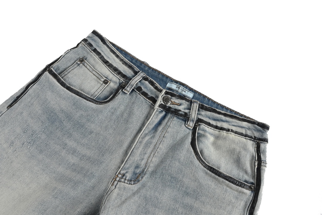 Prada Back Sketch Triangle Logo Jeans