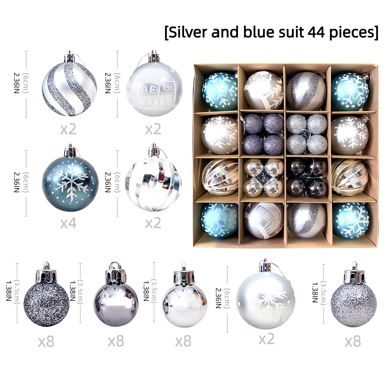 🌲🌲(40-44)Piece Deluxe Shatterproof Christmas Ball Ornaments Set