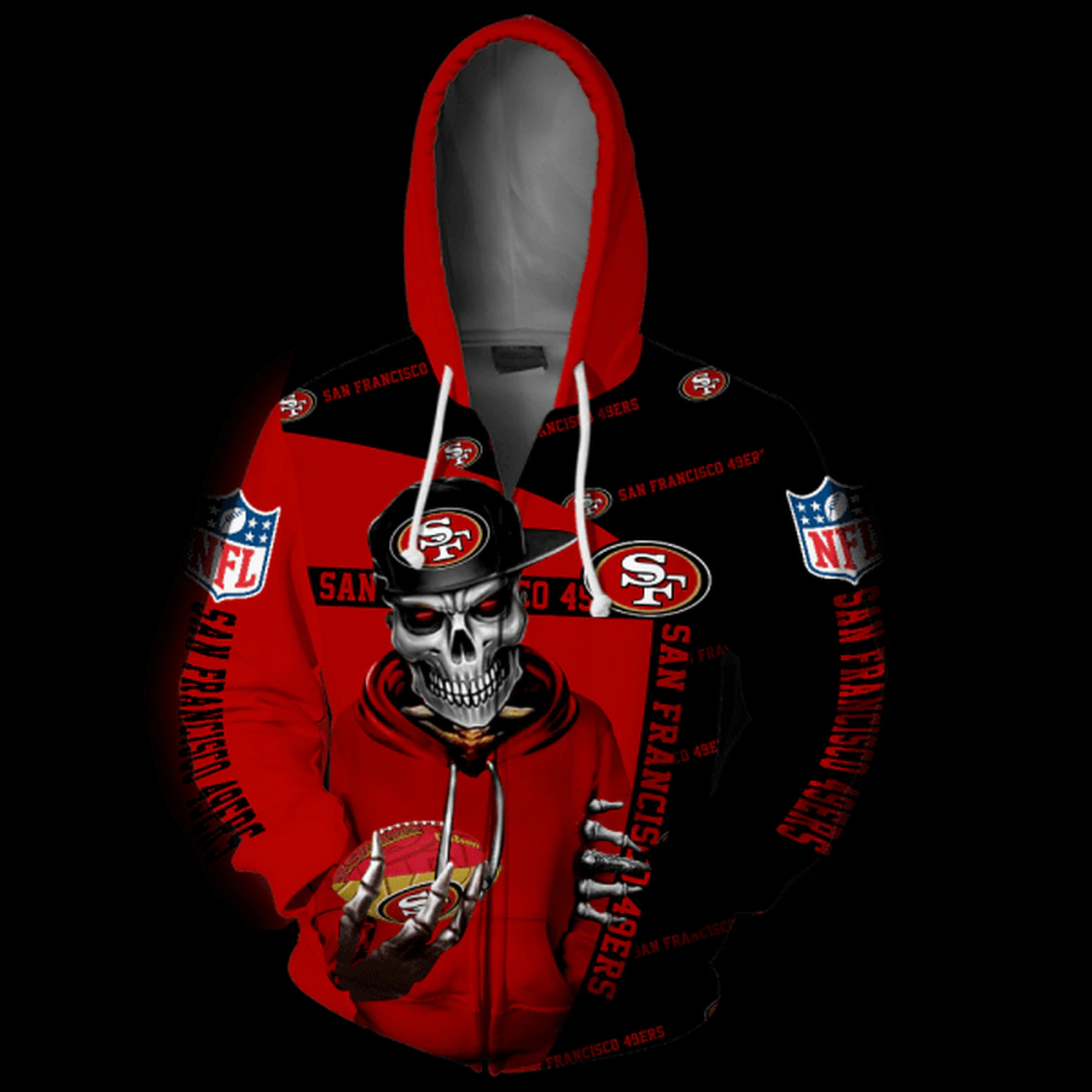SAN FRANCISCO 49ERS 3D HOODIE SSFF49014