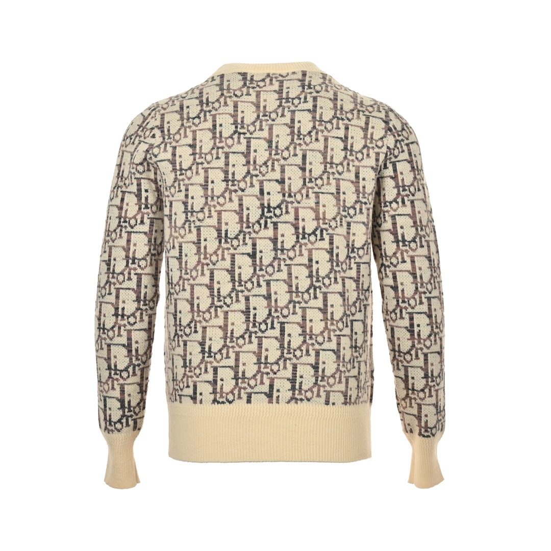 Dior 24Fw monogram jacquard crew neck sweater