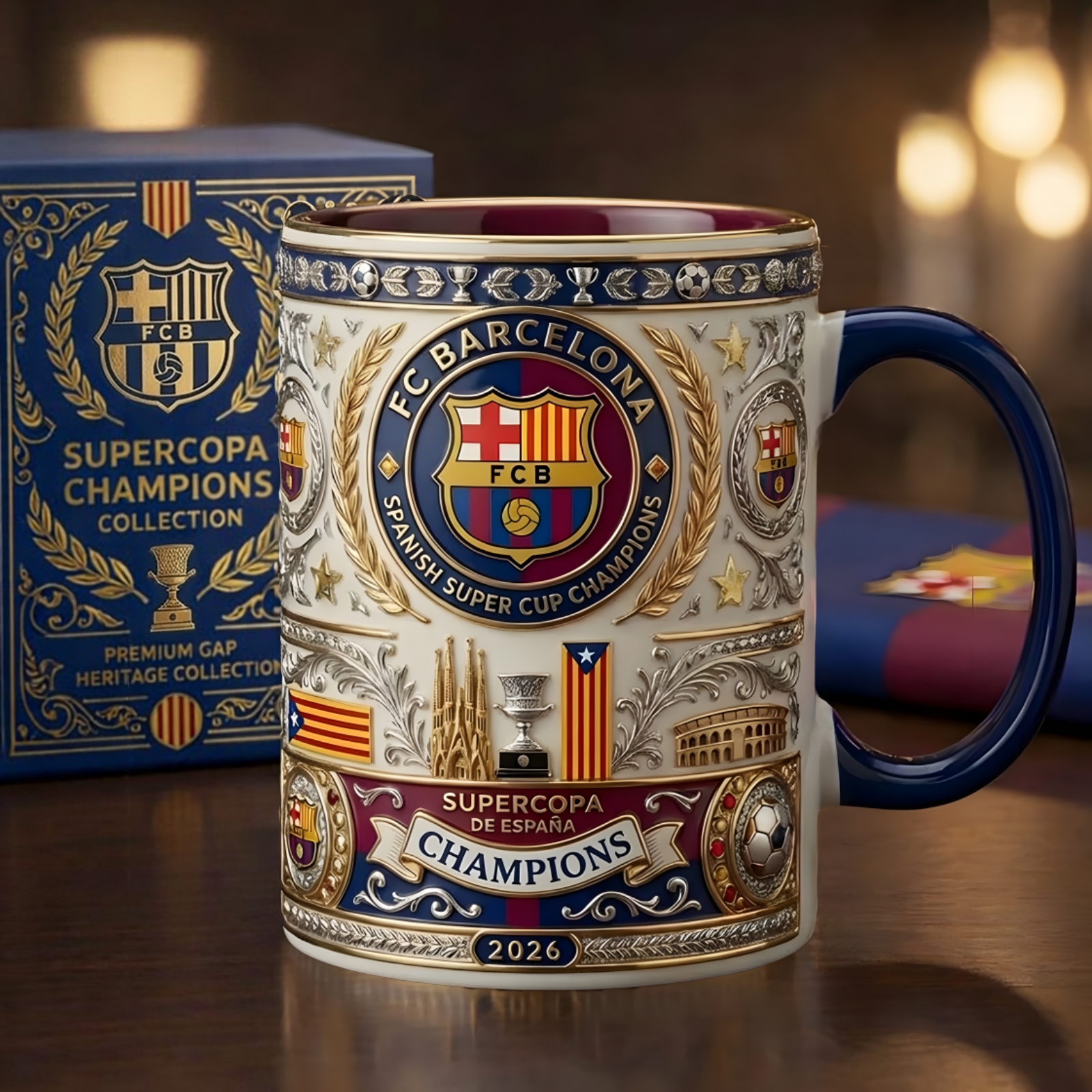 FC Barcelona Supercopa de España Champions 2026 Commemorative Mug