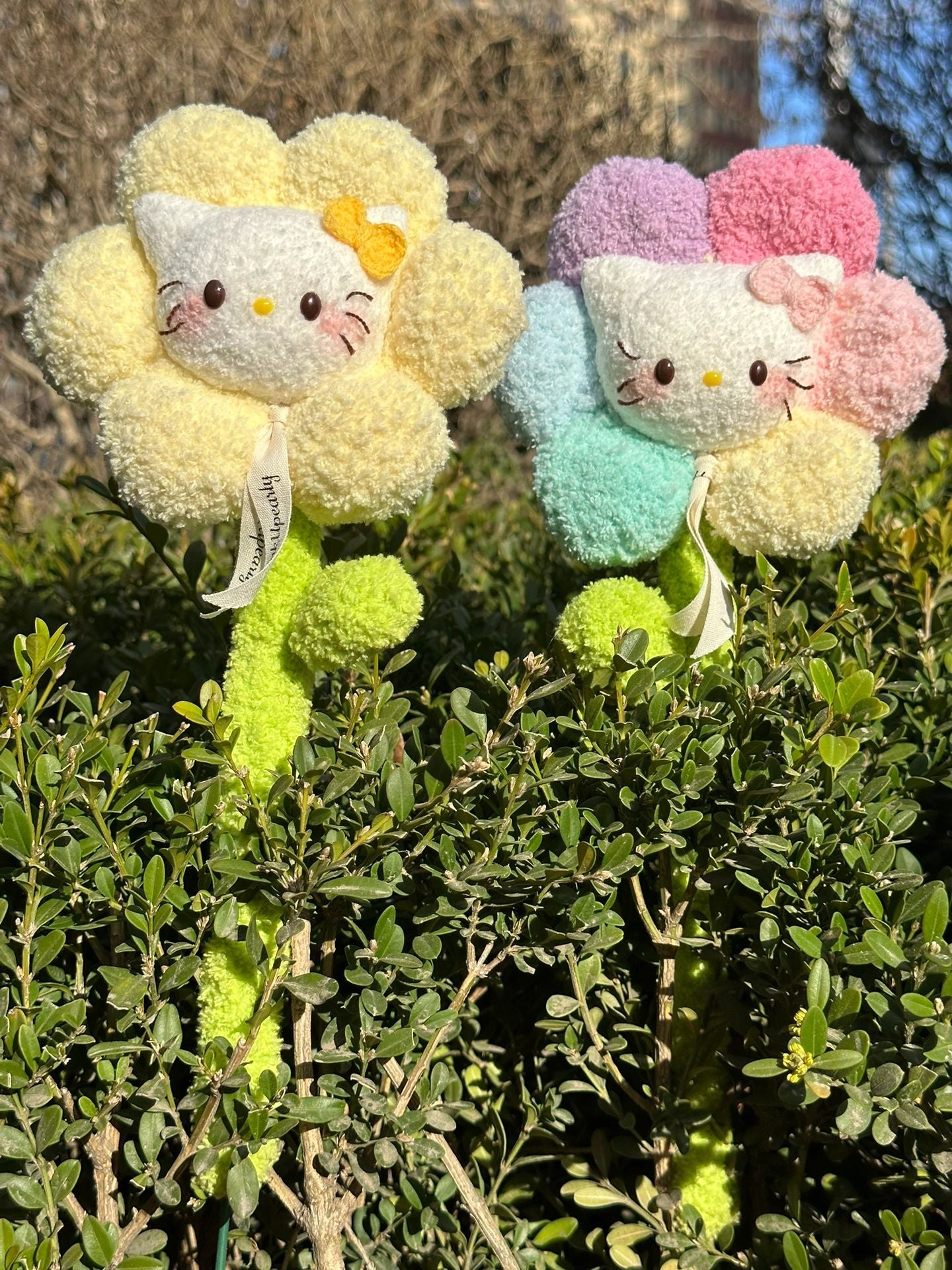 KT Colorful Handmade Plush Flower Bouquet