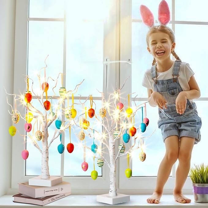 Easter Birch Tree Egg Decorative Lights💥（Free 24 eggs of random colors）