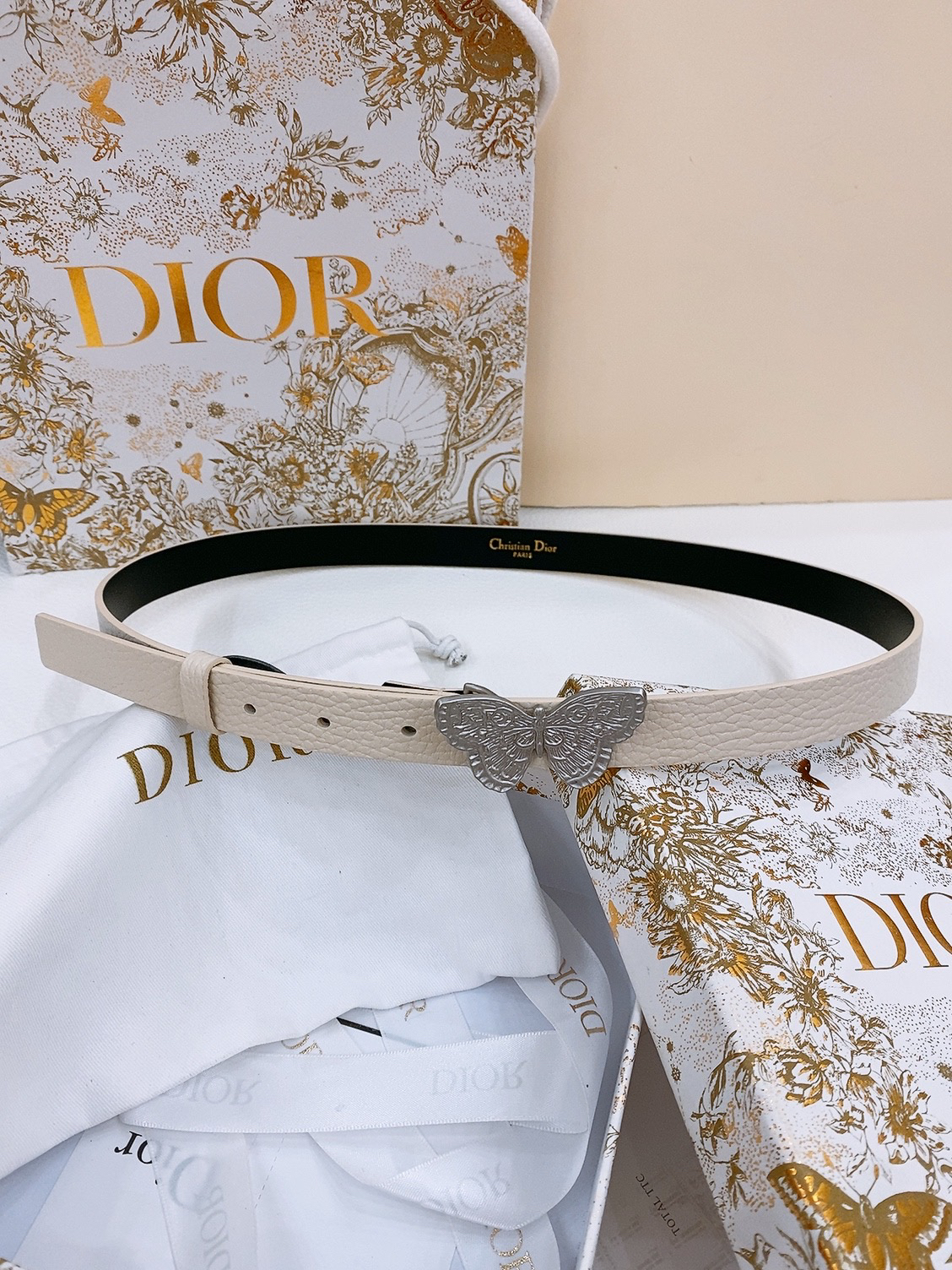 Dior Saddle Belt Cowhide Leather Belt 2.0CM Width
