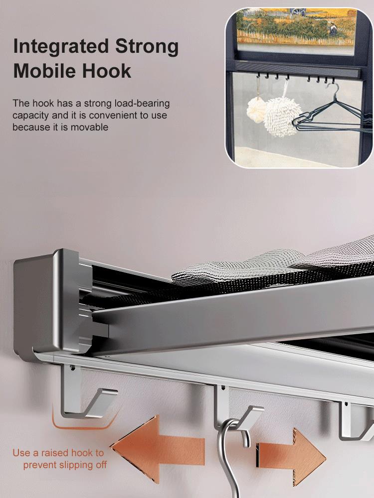 Balcony Clothes Rack Wall-Mounted Retractable Storage Shelf✈️Free Shipping🔥