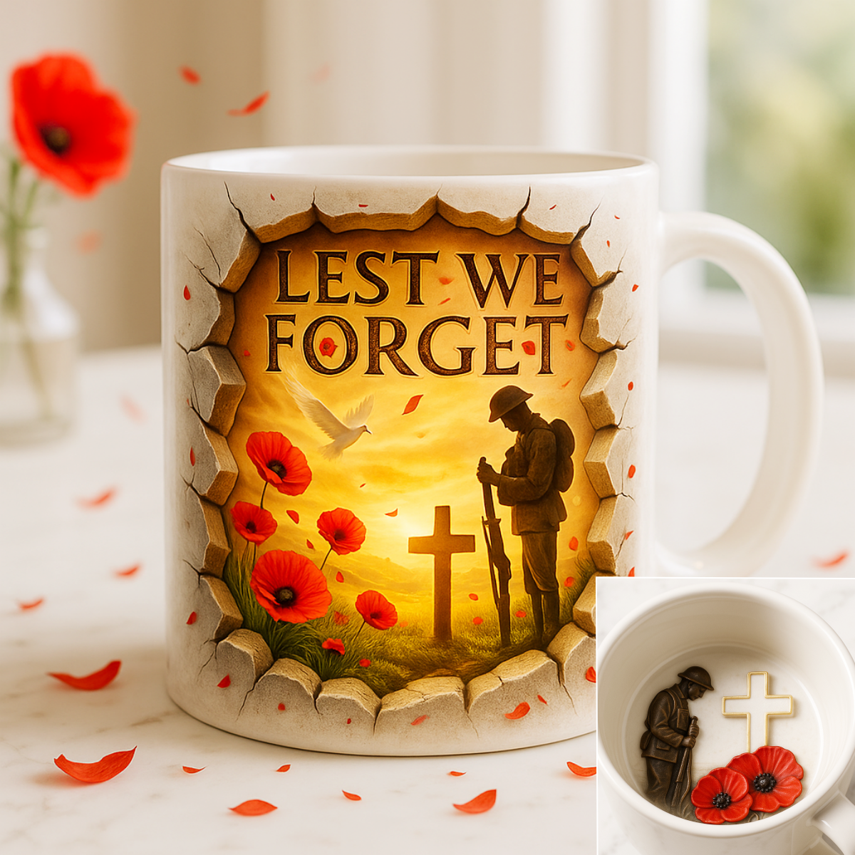 “Lest We Forget” Memorial Poppy Mug