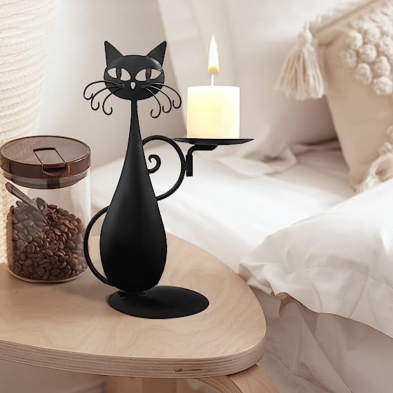 (🔥Last Day Promotion-SAVE 60% OFF)-Black Cat Candle Holder-BUY 2 FREE SHIPPING