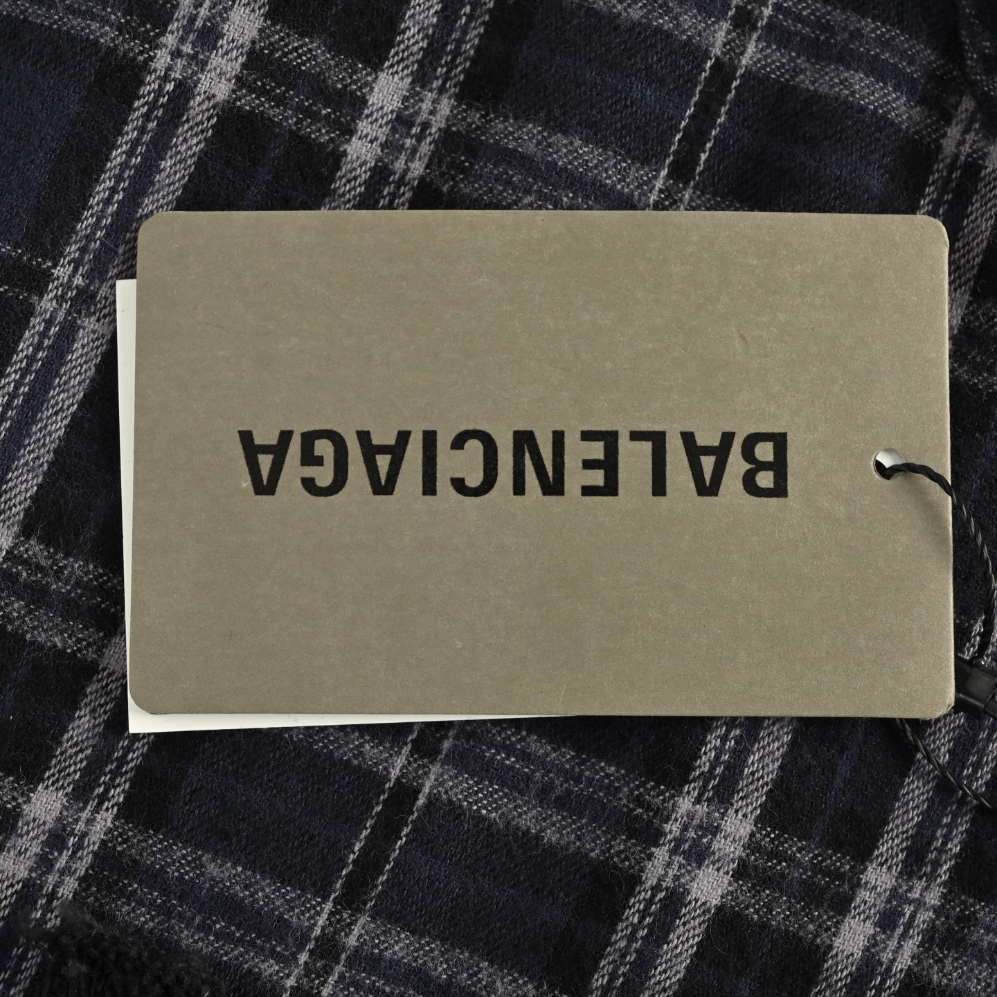 Balenciaga 25Fw blue check appliqué jacket
