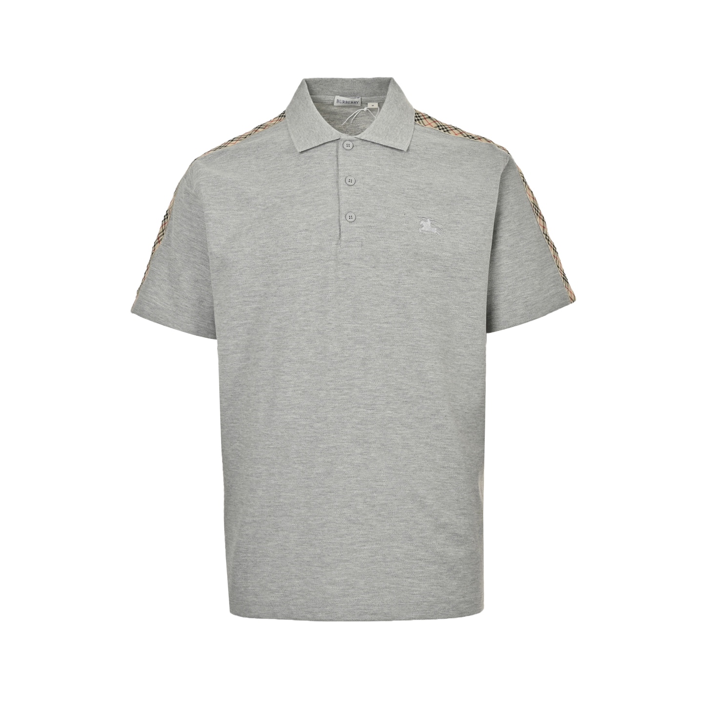 Burberry 25ss Warhorse Embroidery Plaid Shoulder Polo Short Sleeve