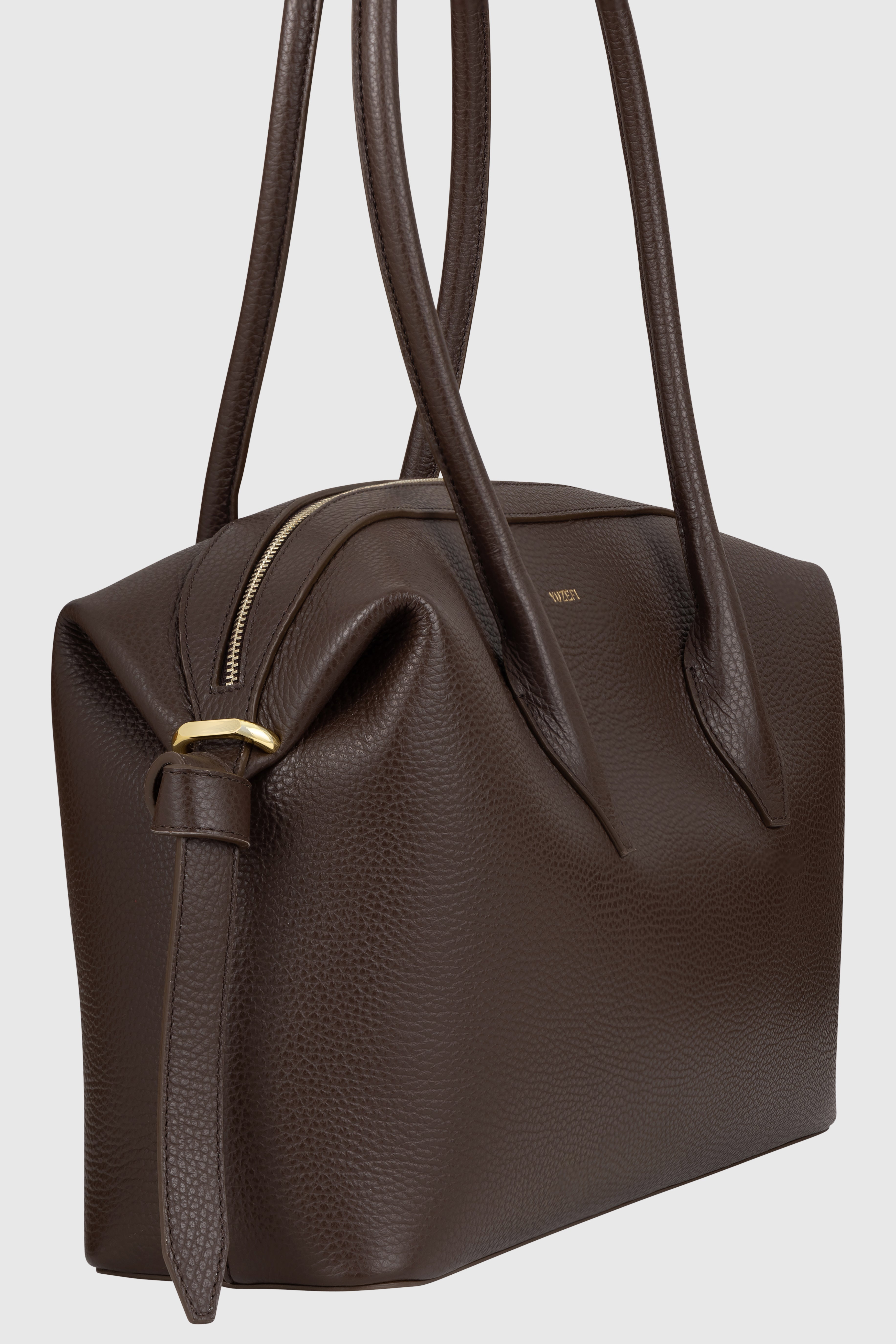 BRIOCHE DUFFLE - ESPRESSO PEBBLE GRAINED LEATHER