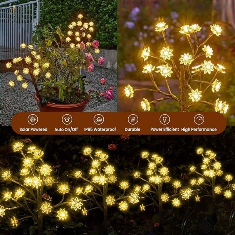 🔥Last day 48% OFF - Outdoor Waterproof Cherry Blossom  Multicolor Solar Garden Lights