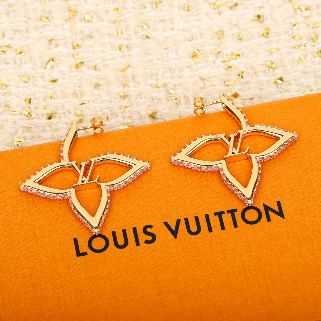 Louis Vuitton Four Leaf Clover Pink Diamond Earrings