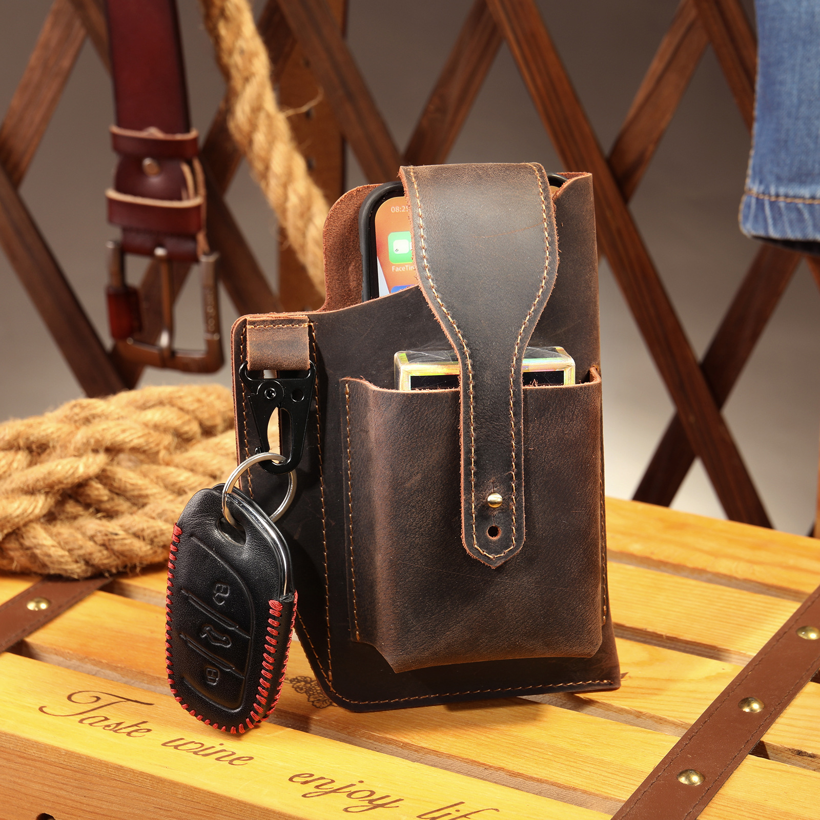 Retro Belt Waist Men's Bag