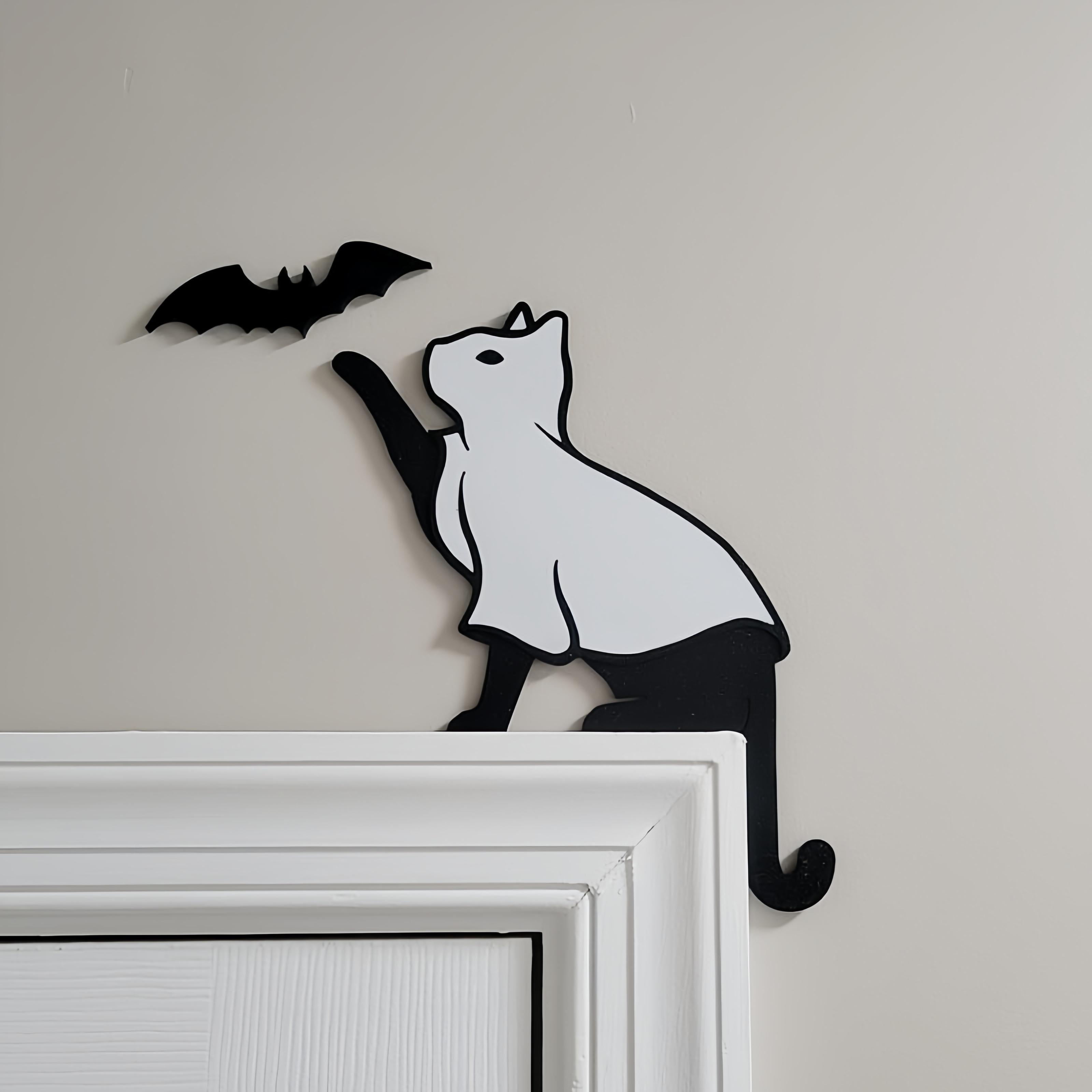 Ghost Cat Door Corner Topper Set
