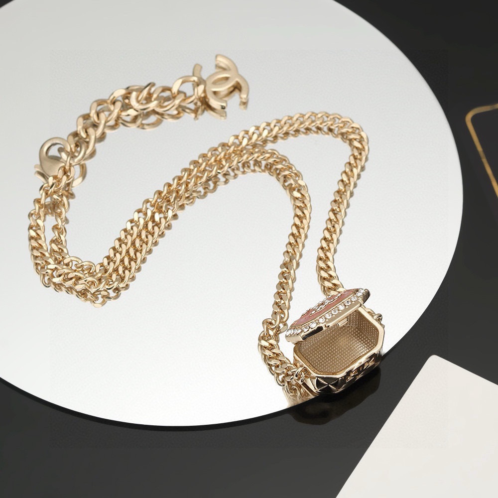 Chanel Pink Box Necklace