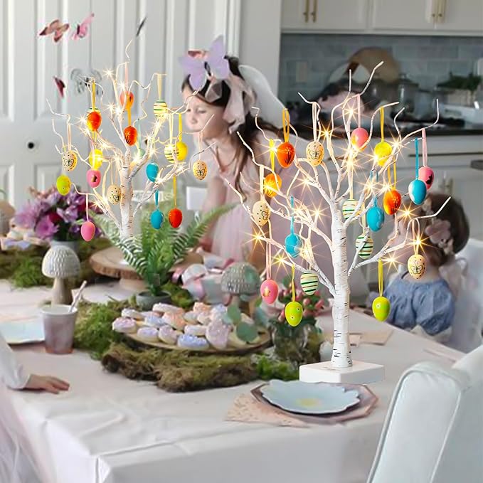 Easter Birch Tree Egg Decorative Lights💥（Free 24 eggs of random colors）