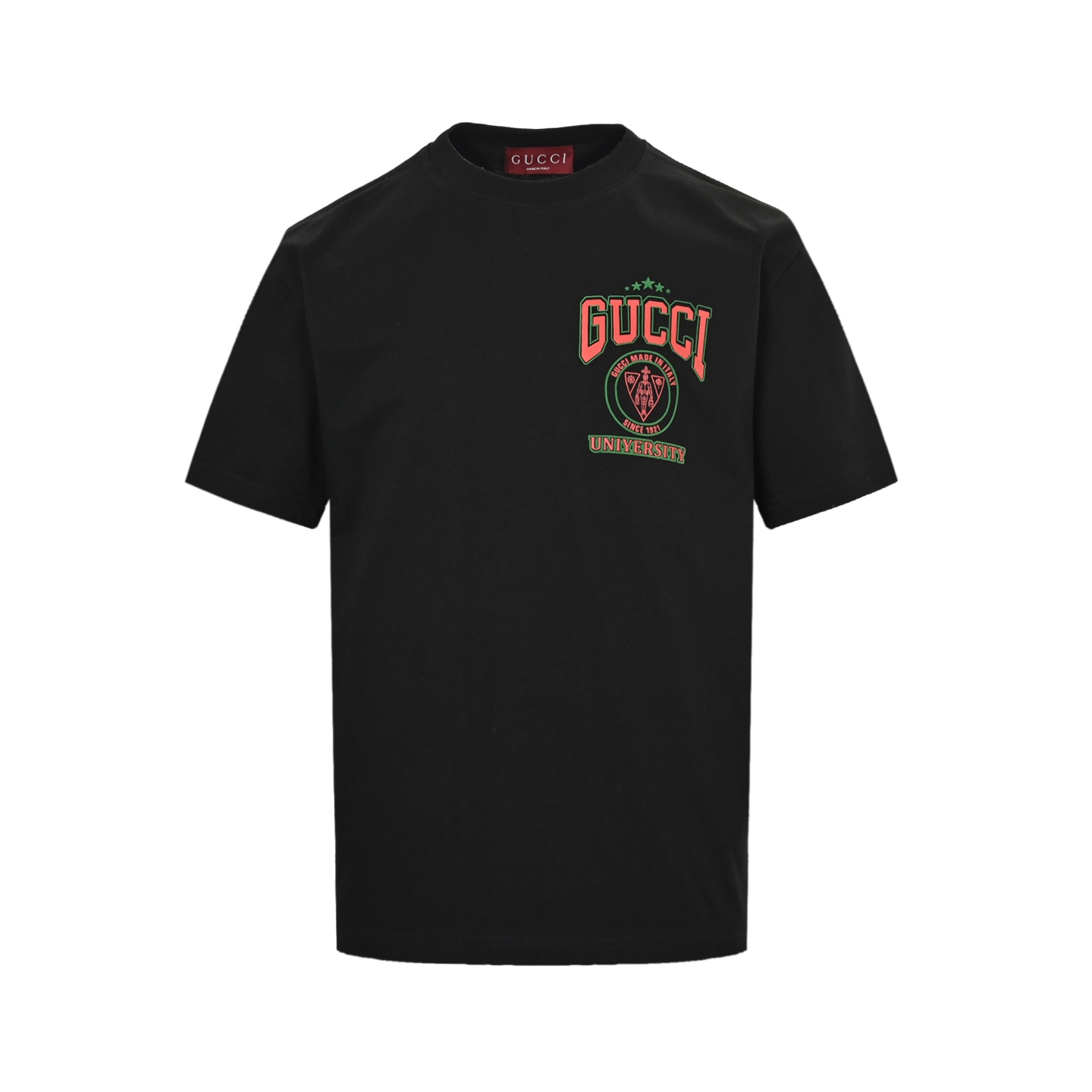 Gucci 25ss chest lettering badge print short sleeves