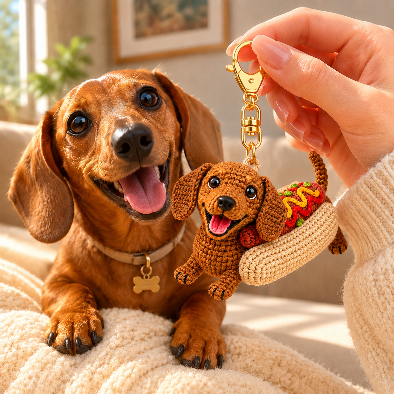 International Dog Day Edition | Dachshund Hot Dog Keychain