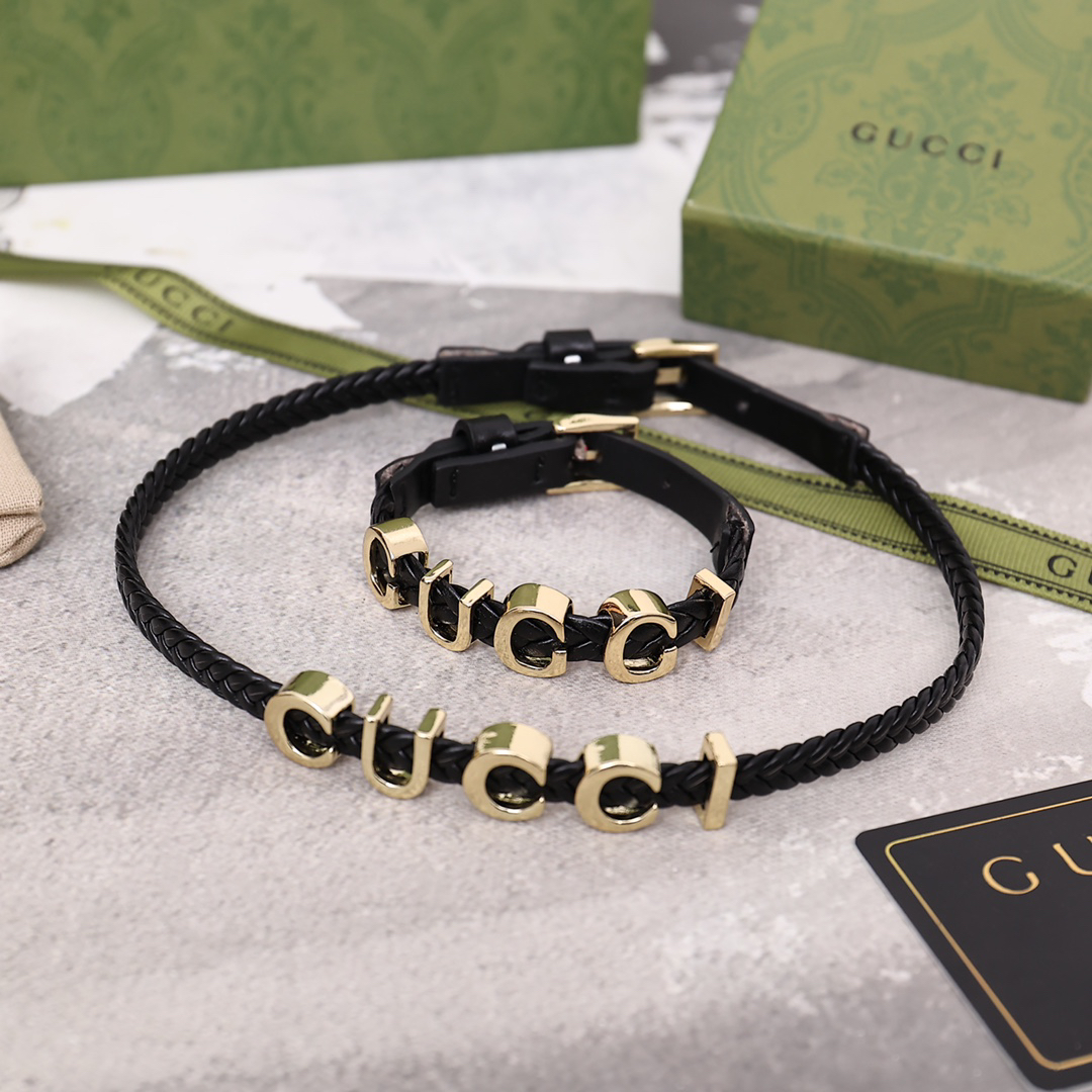 Gucci choker black collar necklace