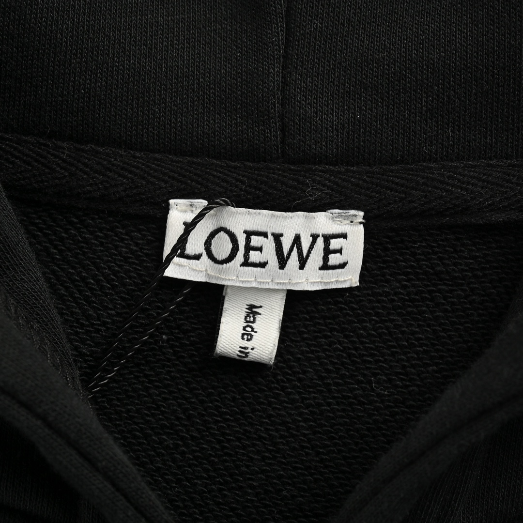 Loewe 24Fw hooded jacket with embossed logo and zip-up detailing