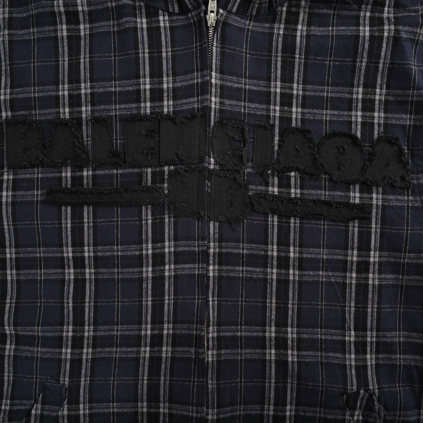 Balenciaga 25Fw blue check appliqué jacket