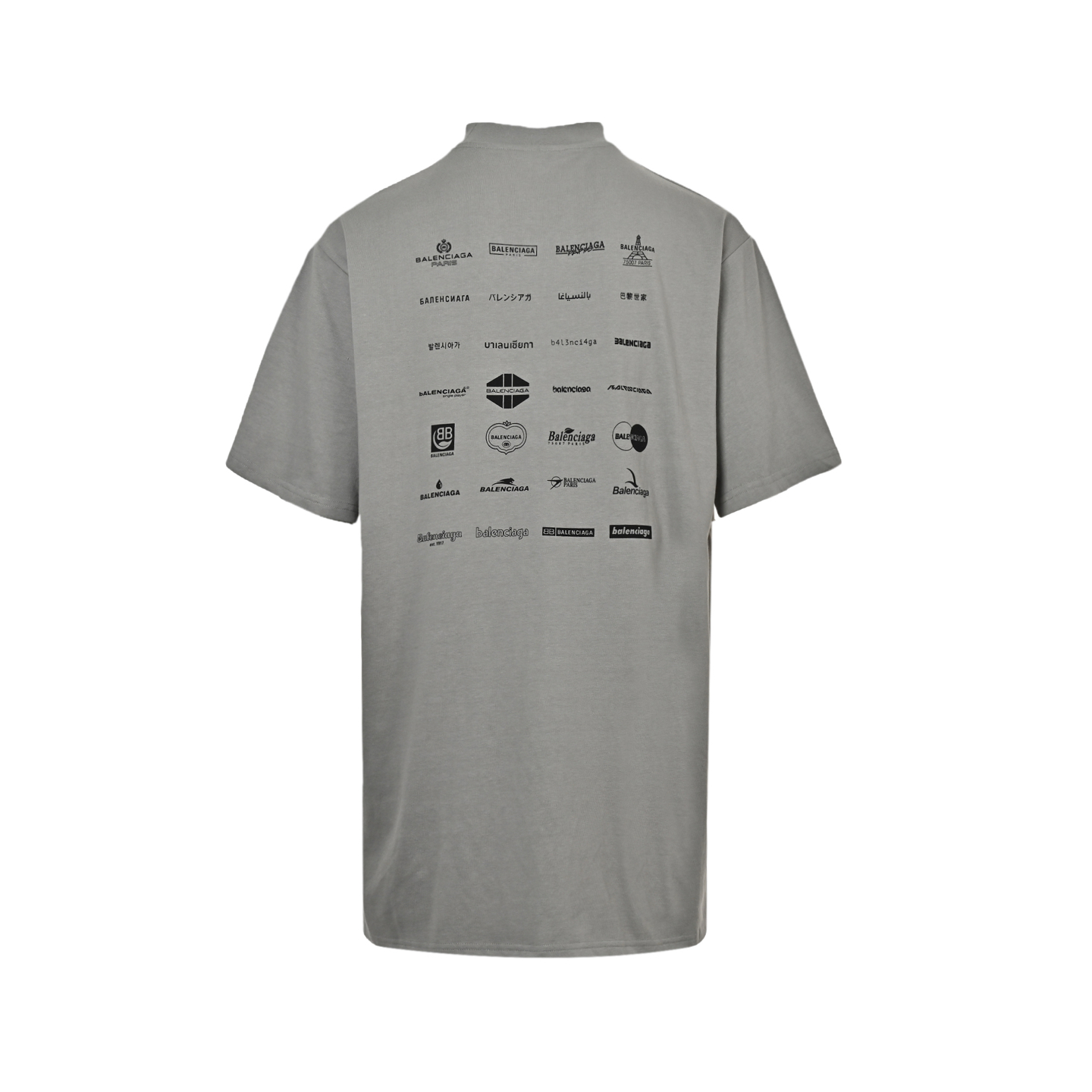 Balenciaga multi-stamp printed large-size short sleeves