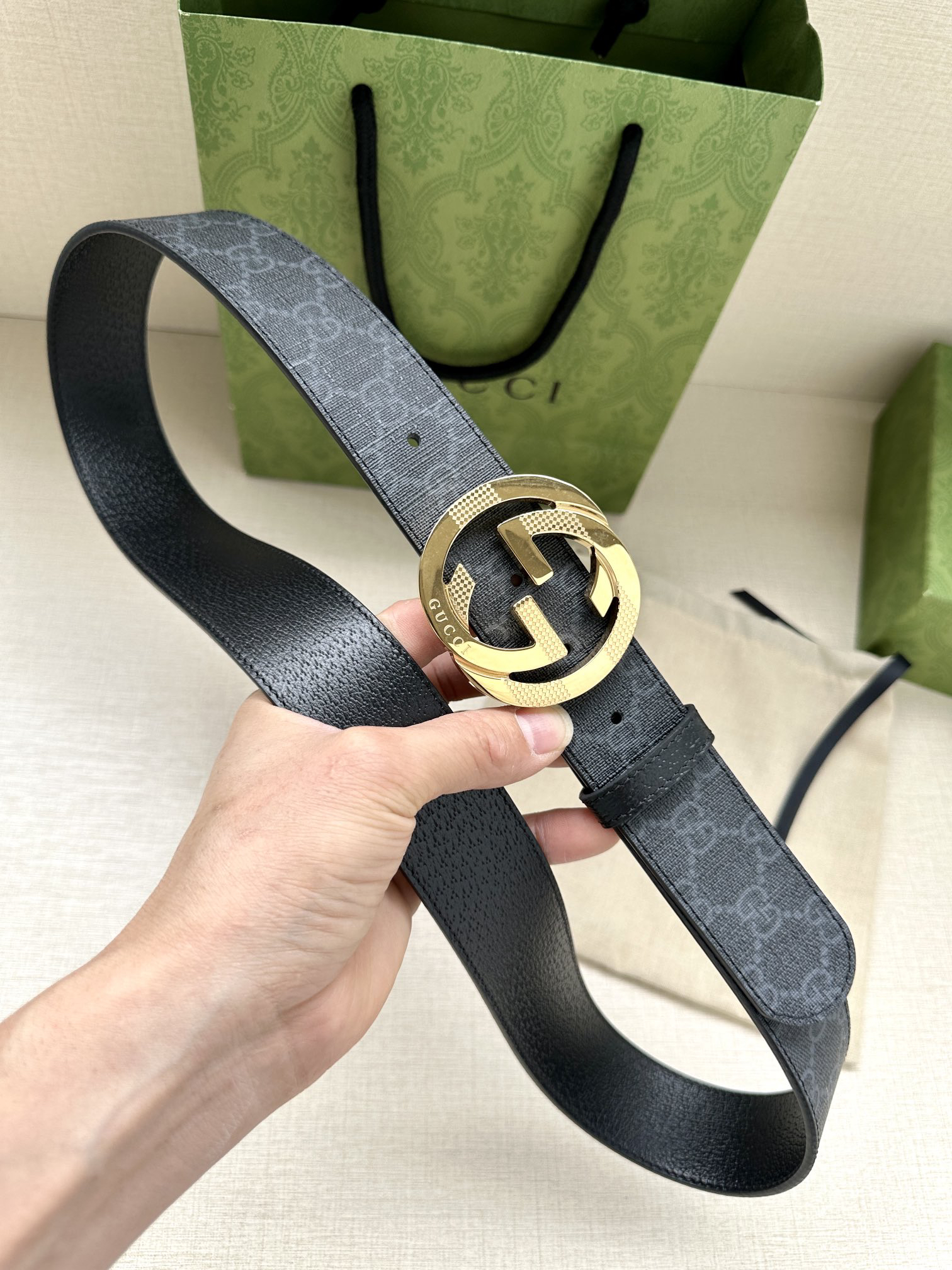 Gucci Marmont printed leather belt 3.8 cm wide