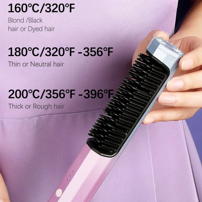(🔥Last Day Promotion-SAVE 70% OFF)-2023 New Cordless Negative lon Hair Straightener Styling Comb